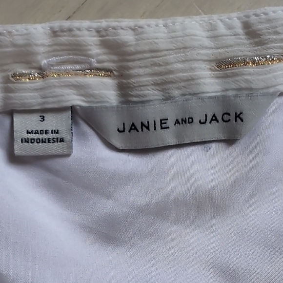 Janie and Jack White And Gold Holiday Dress - Picture 1 of 6